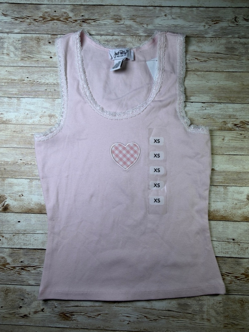 Just Play Pink Lace-Trim Heart Tank Top